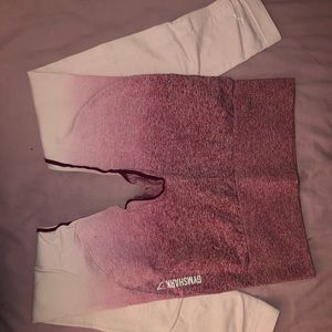 Small gymshark cranberry/baby pink ombré seamless legging